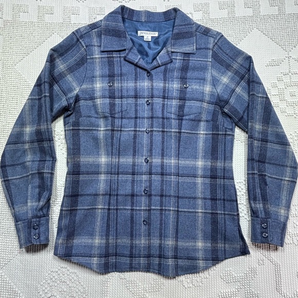Pendleton Tops - VTG Pendleton Plaid Virgin Wool Button Shirt Outdoor Heritage Style Womens Sz M